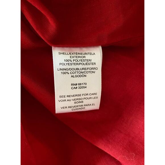 DHRUV KAPOOR Red Smocked Cerise Midi Dress Size Small - Picture 4 of 7